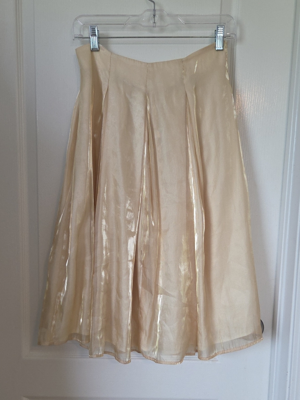 Rampage Champagne A-Line Shimmery Organza Skirt